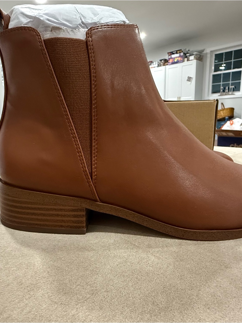 J. Crew Faux-Leather Chelsea Boots - Warm Sepia Color Women’s Size 10